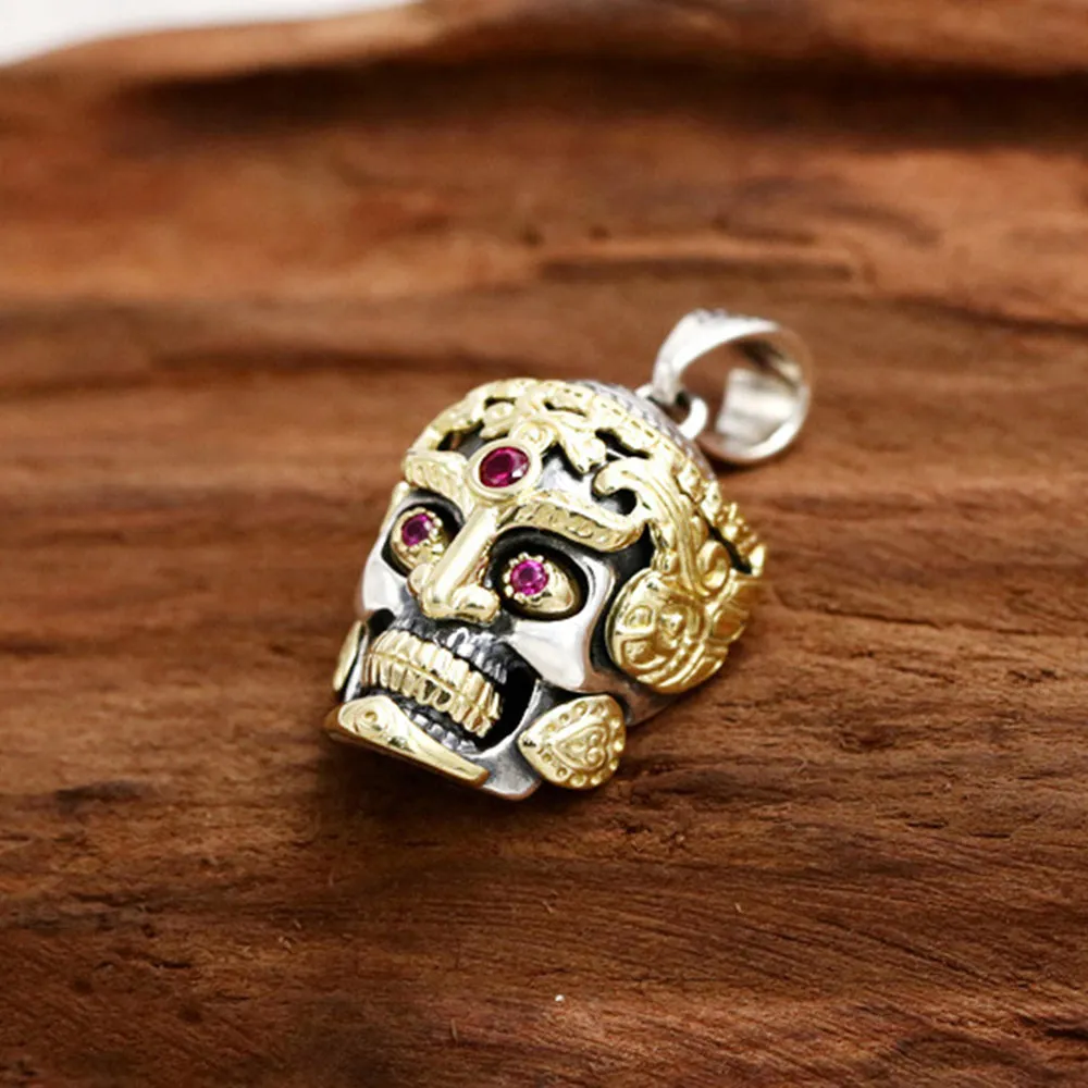 Real Solid 925 Sterling Silver Pendants Sugar Skull Hip Hop Hippie Gothic Goth