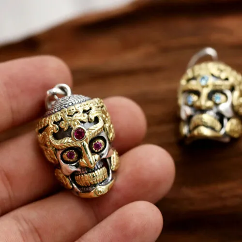 Real Solid 925 Sterling Silver Pendants Sugar Skull Hip Hop Hippie Gothic Goth