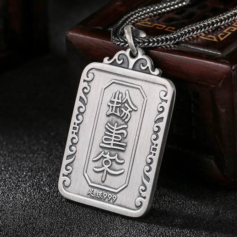 Real Solid 999 Sterling Silver Pendants Animal kirin Auspicious Cloud Fashion Jewelry