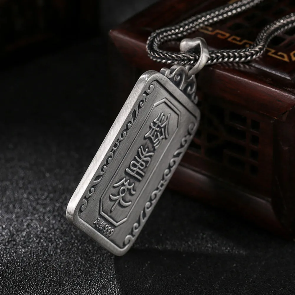 Real Solid 999 Sterling Silver Pendants Animal kirin Auspicious Cloud Fashion Jewelry