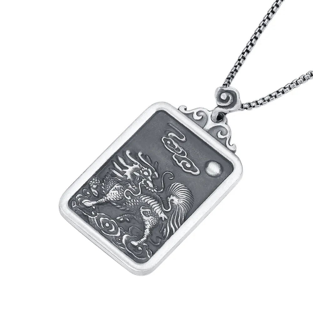 Real Solid 999 Sterling Silver Pendants Animal kirin Auspicious Cloud Fashion Jewelry