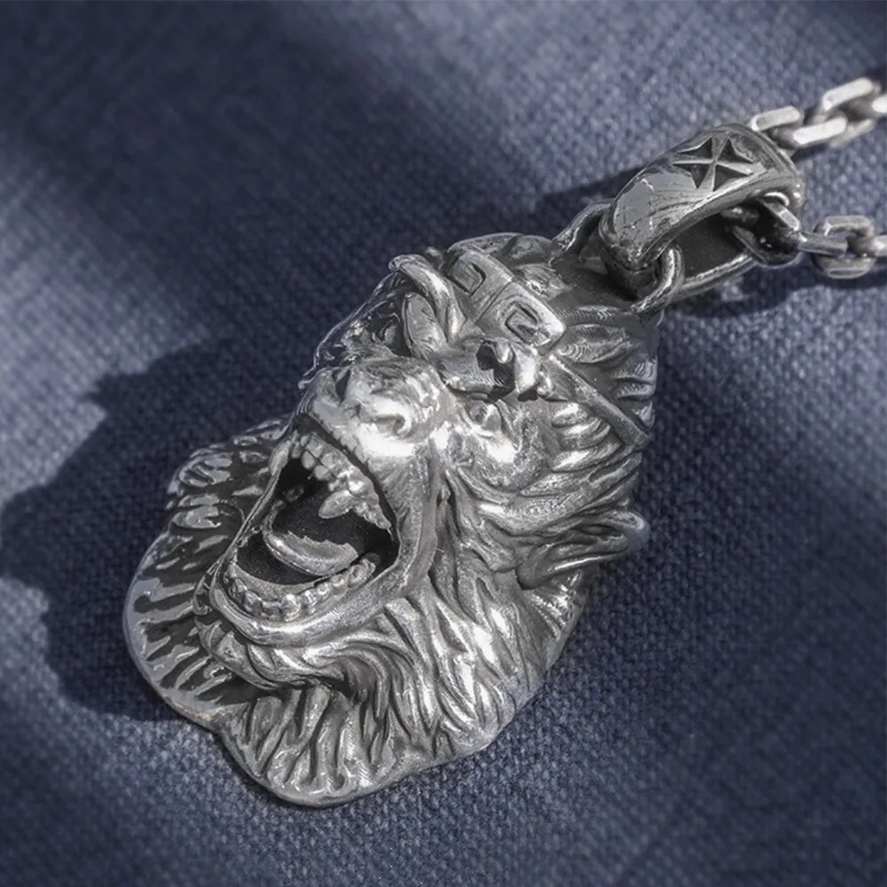 Real Solid 999 Sterling Silver Pendants  Animal Monkey Auspicious Cloud Jewelry