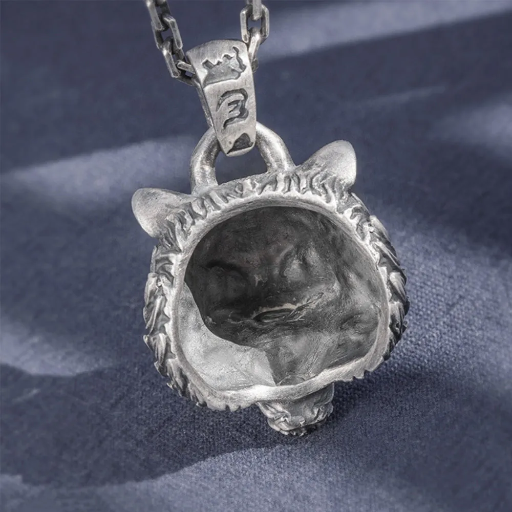 Real Solid 999 Sterling Silver Pendants Animal Zodiac Tiger Om Mani Padme Hum Jewelry