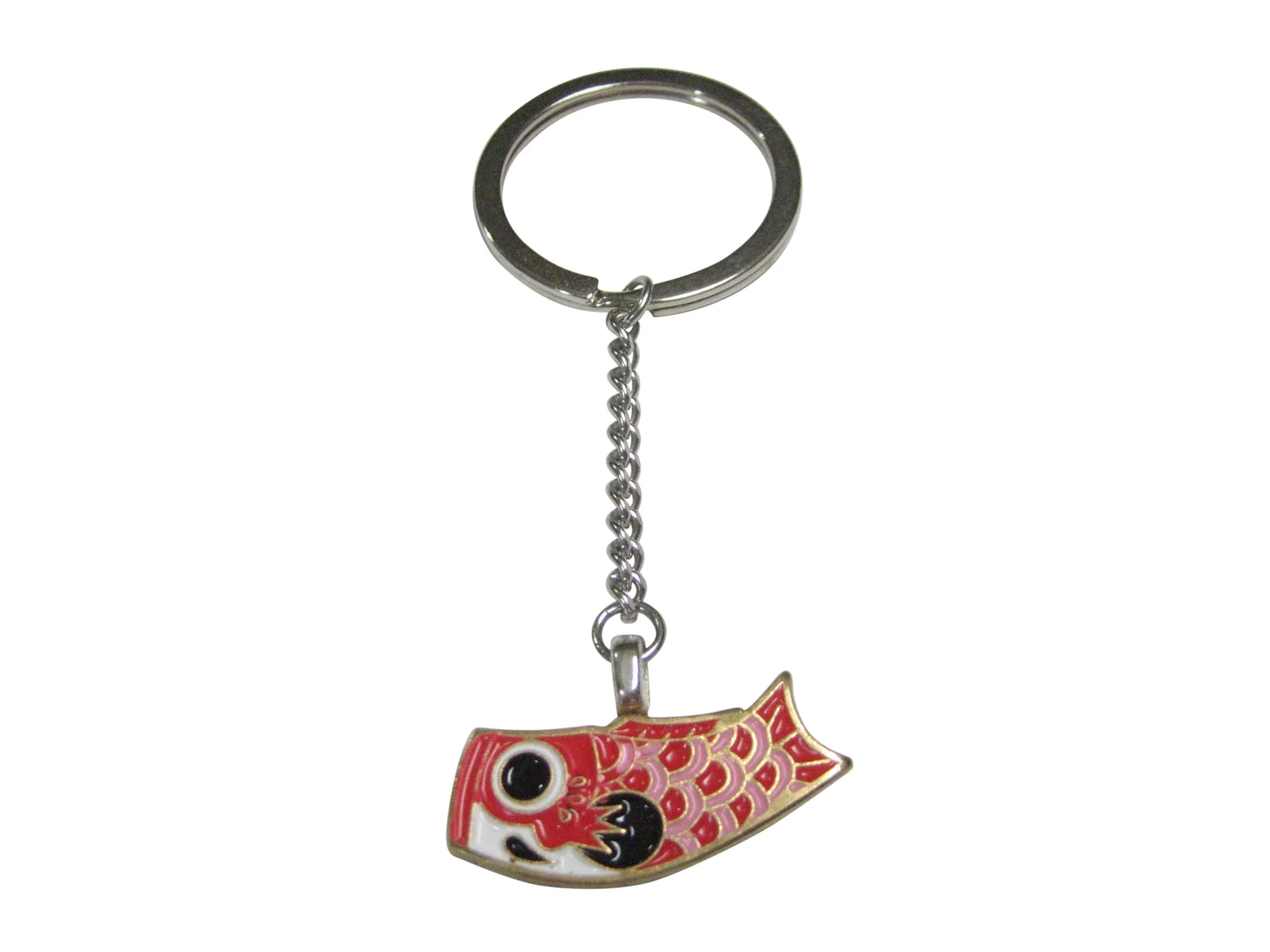 Red Toned Festival Koi Flag Koinobori Pendant Keychain