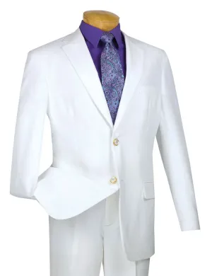 Regular Fit 2 Button Business Blazer (White) Z-2PP