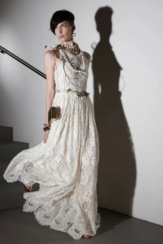 Resort 2012 Lanvin by Aber Elbaz Ivory Lace & Silk & Silk Net Wedding Dress