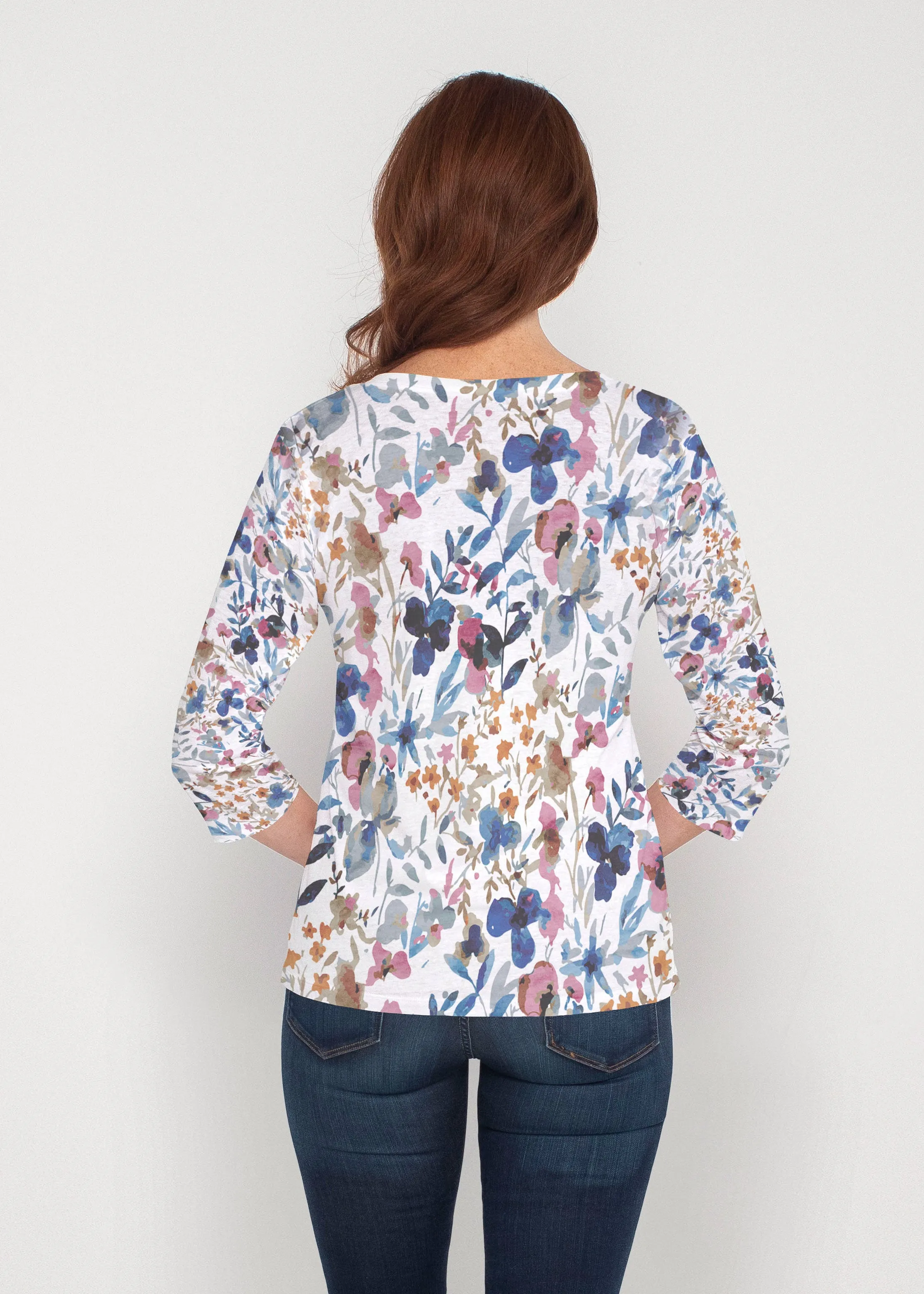 Rossa (8016) ~ Signature 3/4 Sleeve V-Neck Top