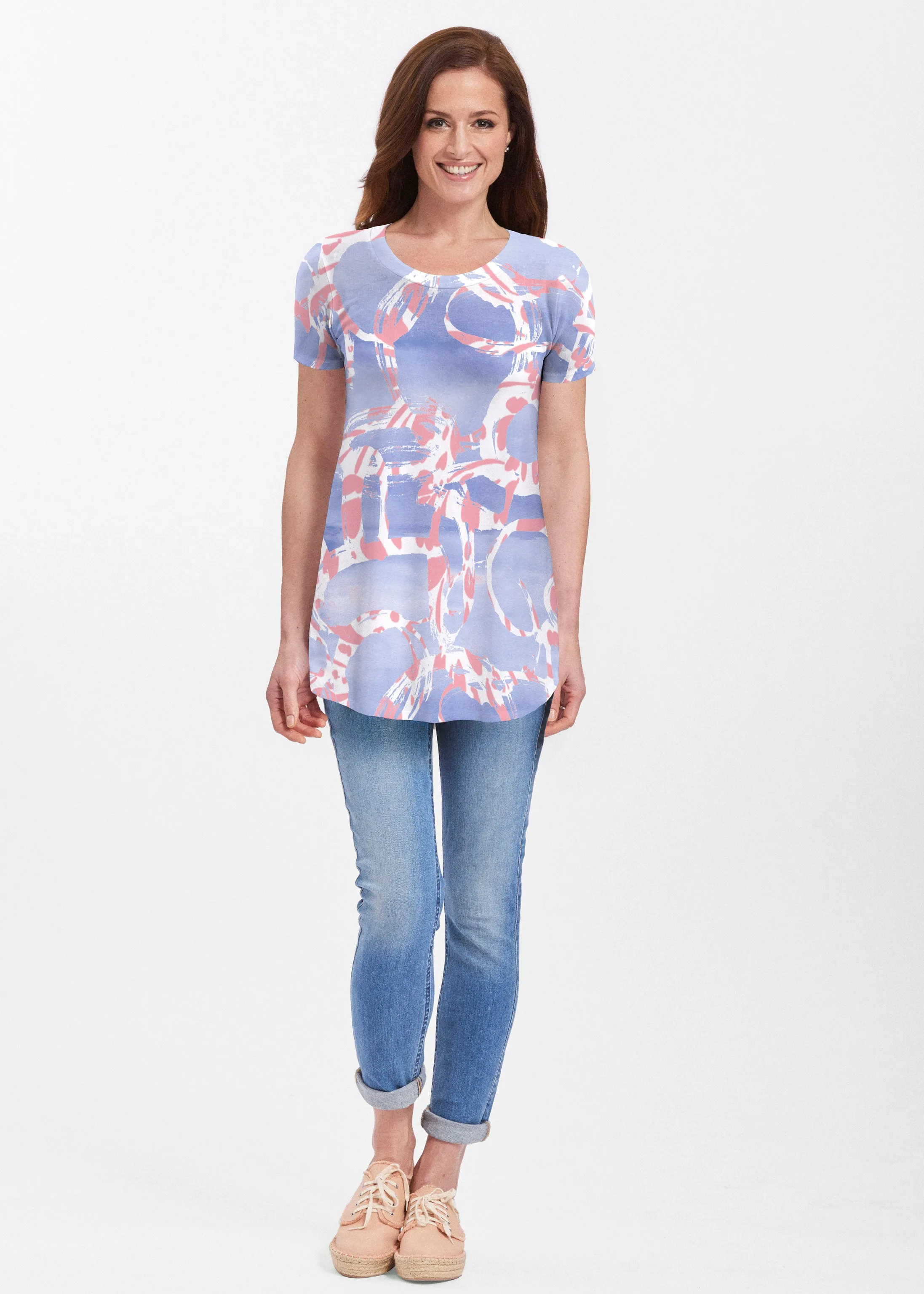 Round About Perri (16253) ~ Short Sleeve Butterknit tunic