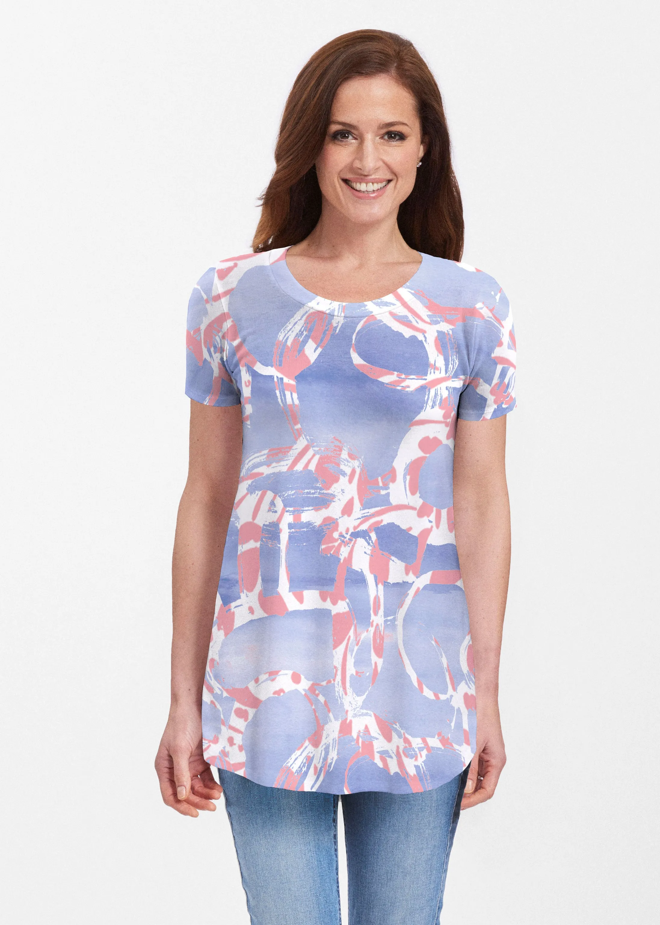 Round About Perri (16253) ~ Short Sleeve Butterknit tunic