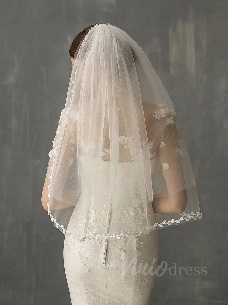 Roycebridal Elbow Length Boho Wedding Veils for Brides AC1013