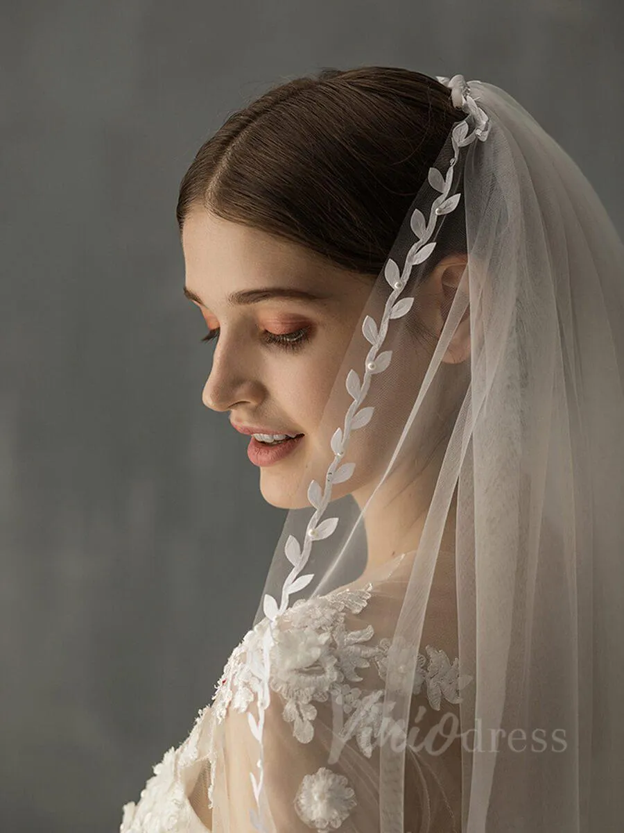 Roycebridal Elbow Length Boho Wedding Veils for Brides AC1013