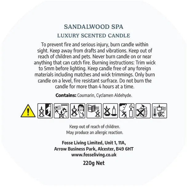 Sandalwood Spa Scented Candle
