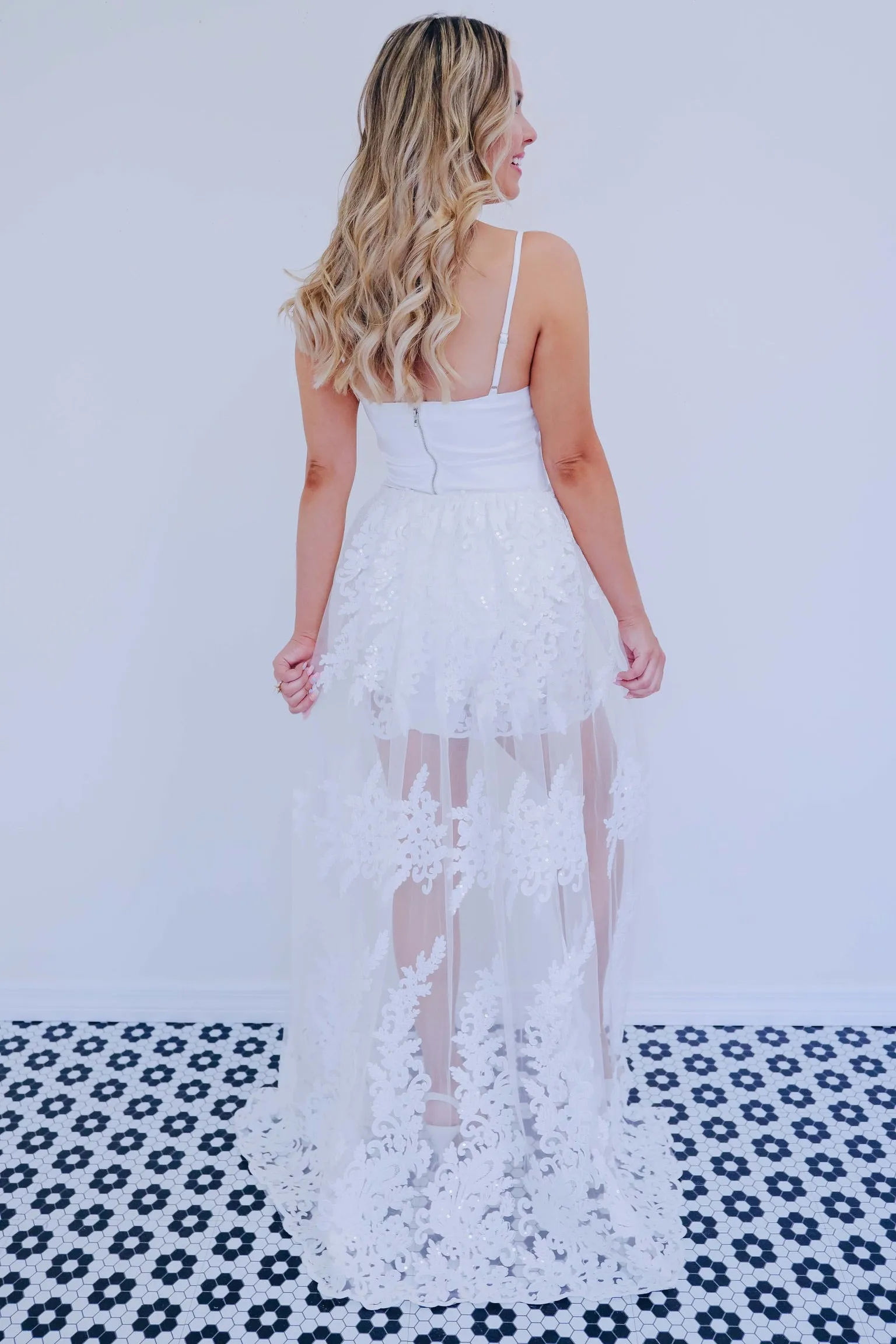 Sassy Flare Overskirt Bridal Dress