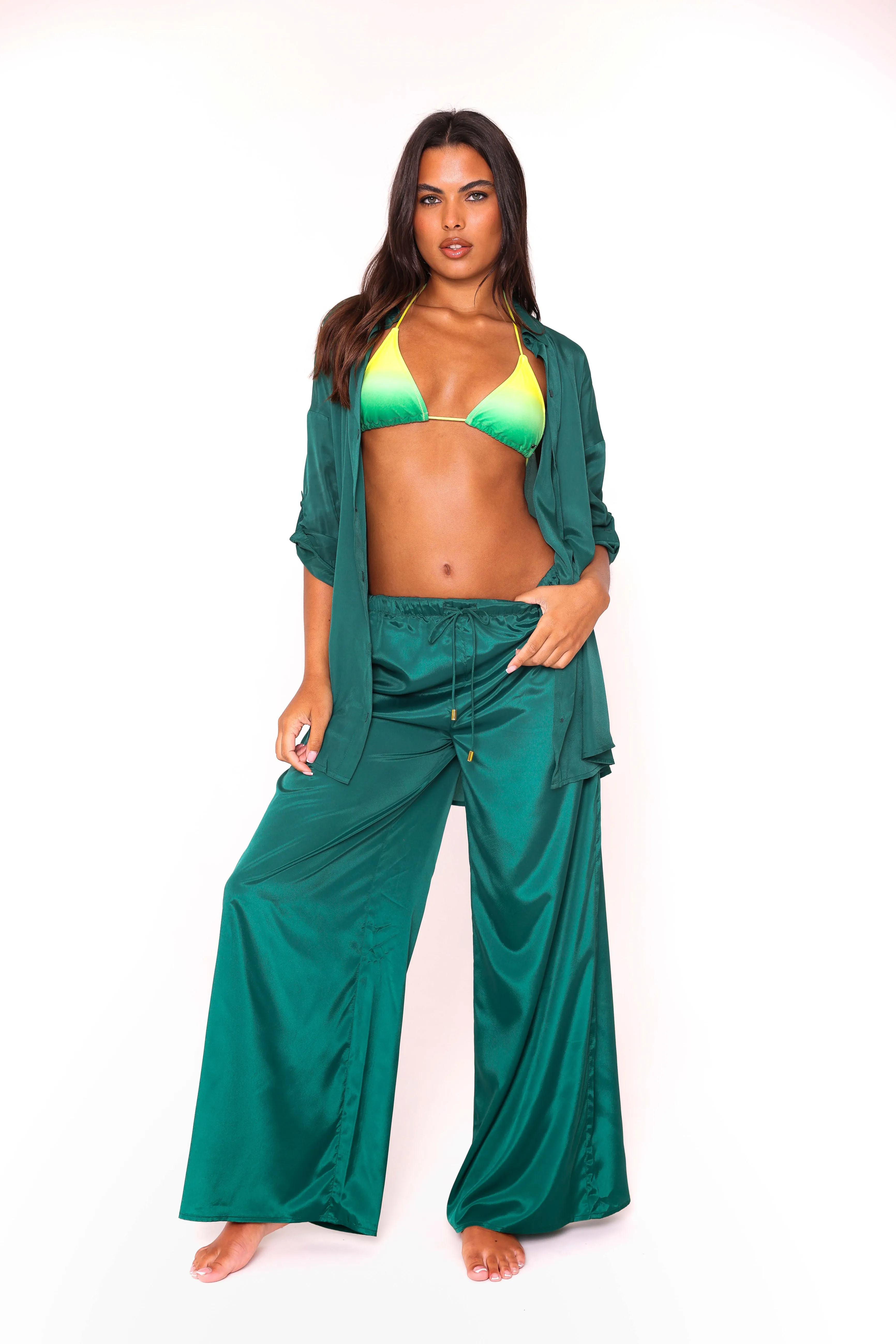 Satin beach trouser