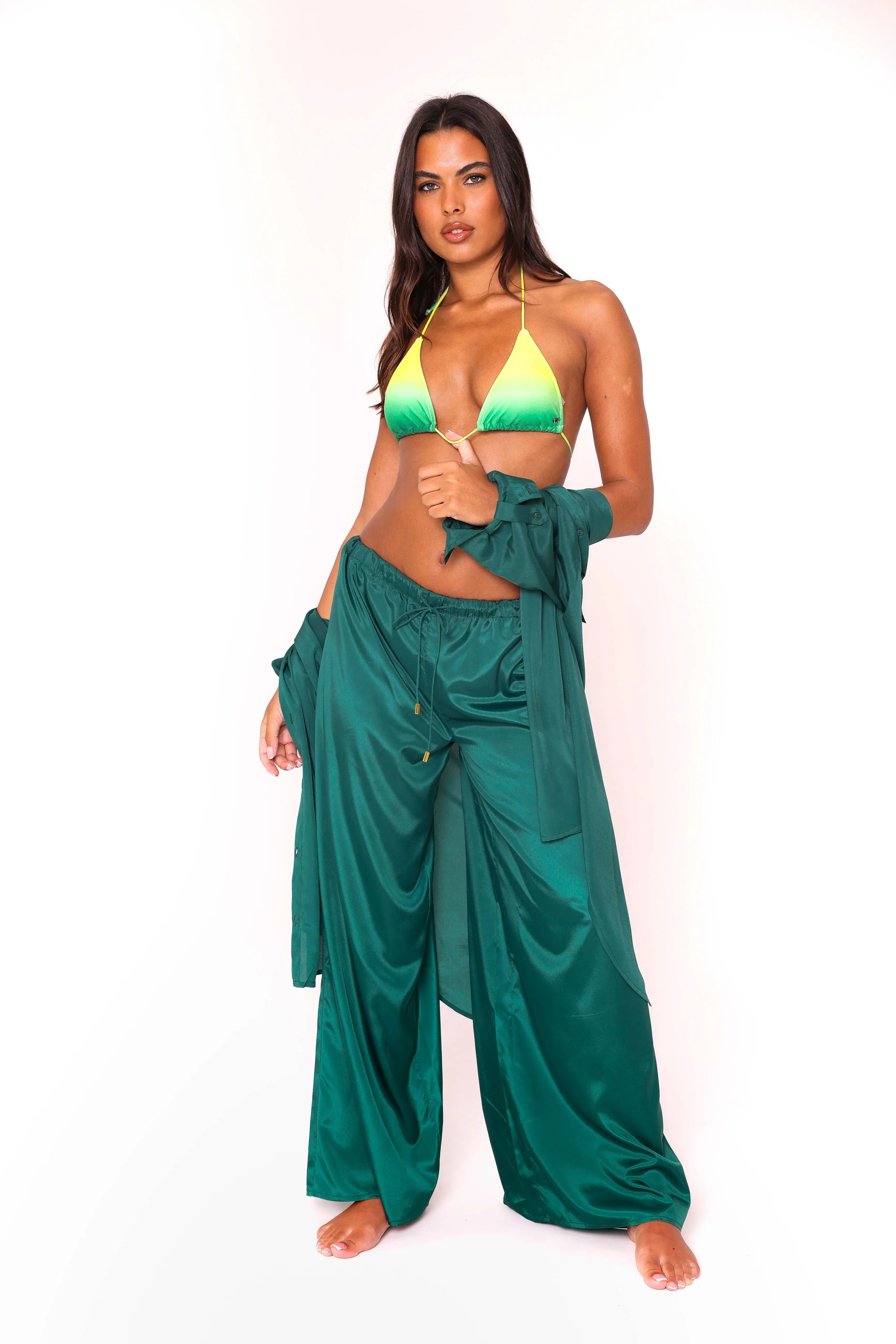 Satin beach trouser