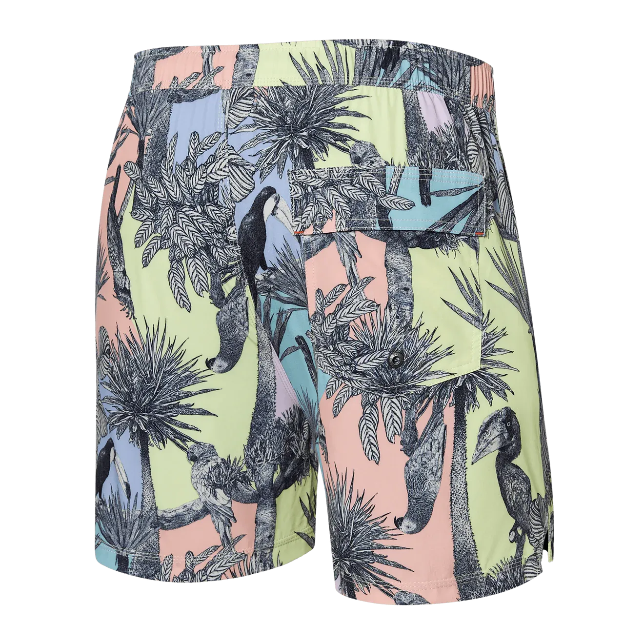 Saxx Mens Oh Buoy Stretch Volley 5" Swim Short - Aviary - Multi
