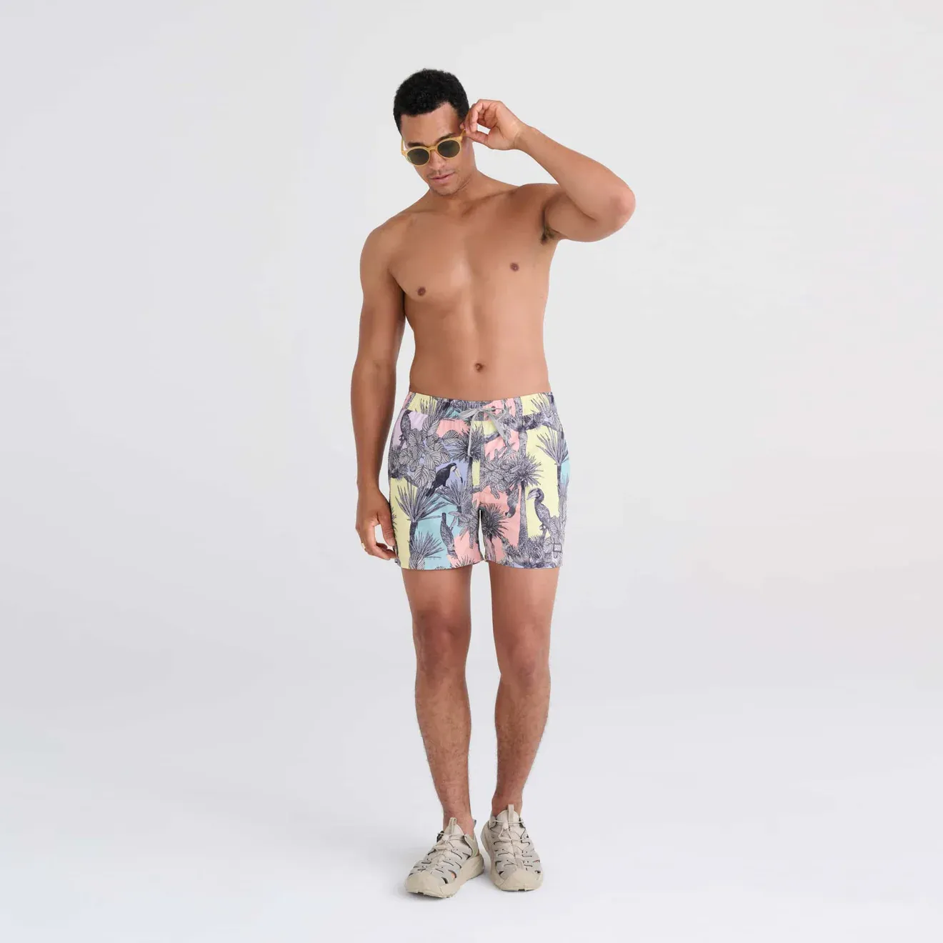 Saxx Mens Oh Buoy Stretch Volley 5" Swim Short - Aviary - Multi