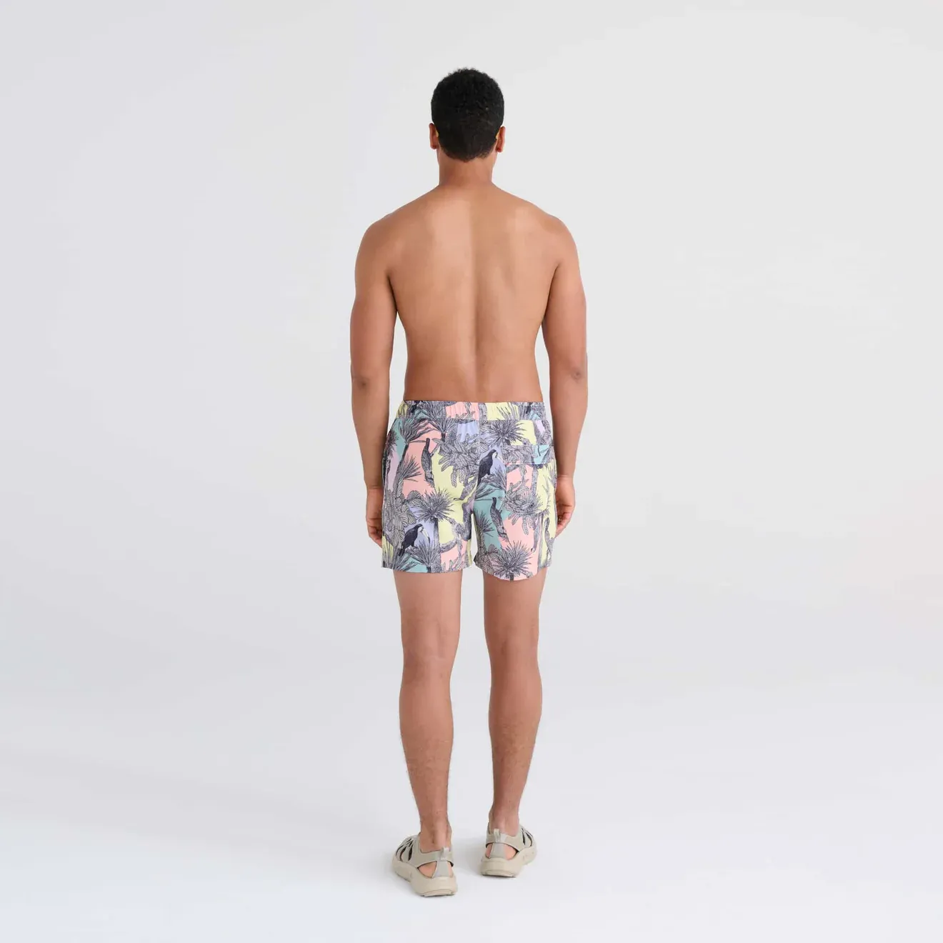 Saxx Mens Oh Buoy Stretch Volley 5" Swim Short - Aviary - Multi