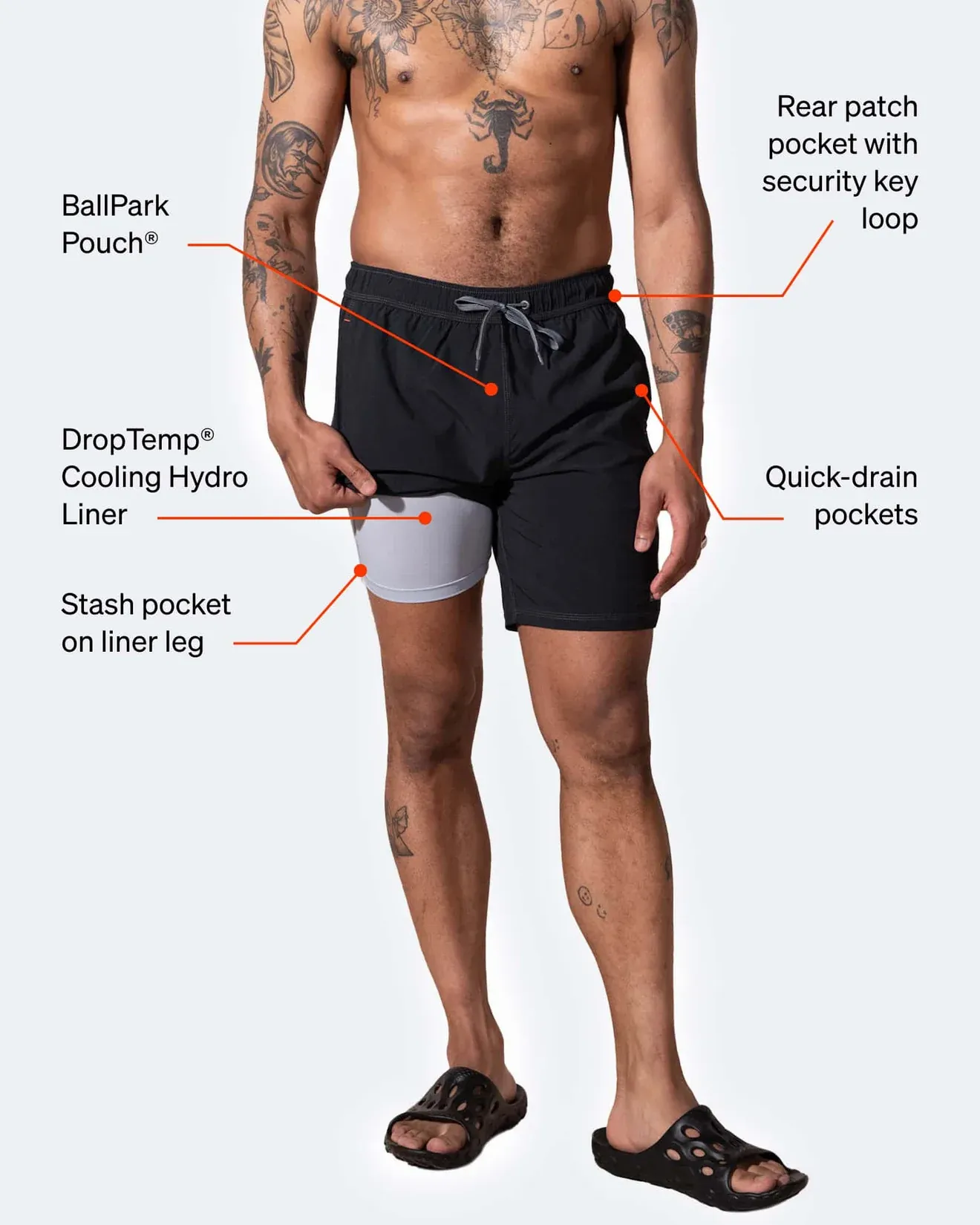 Saxx Mens Oh Buoy Stretch Volley 5" Swim Short - Aviary - Multi