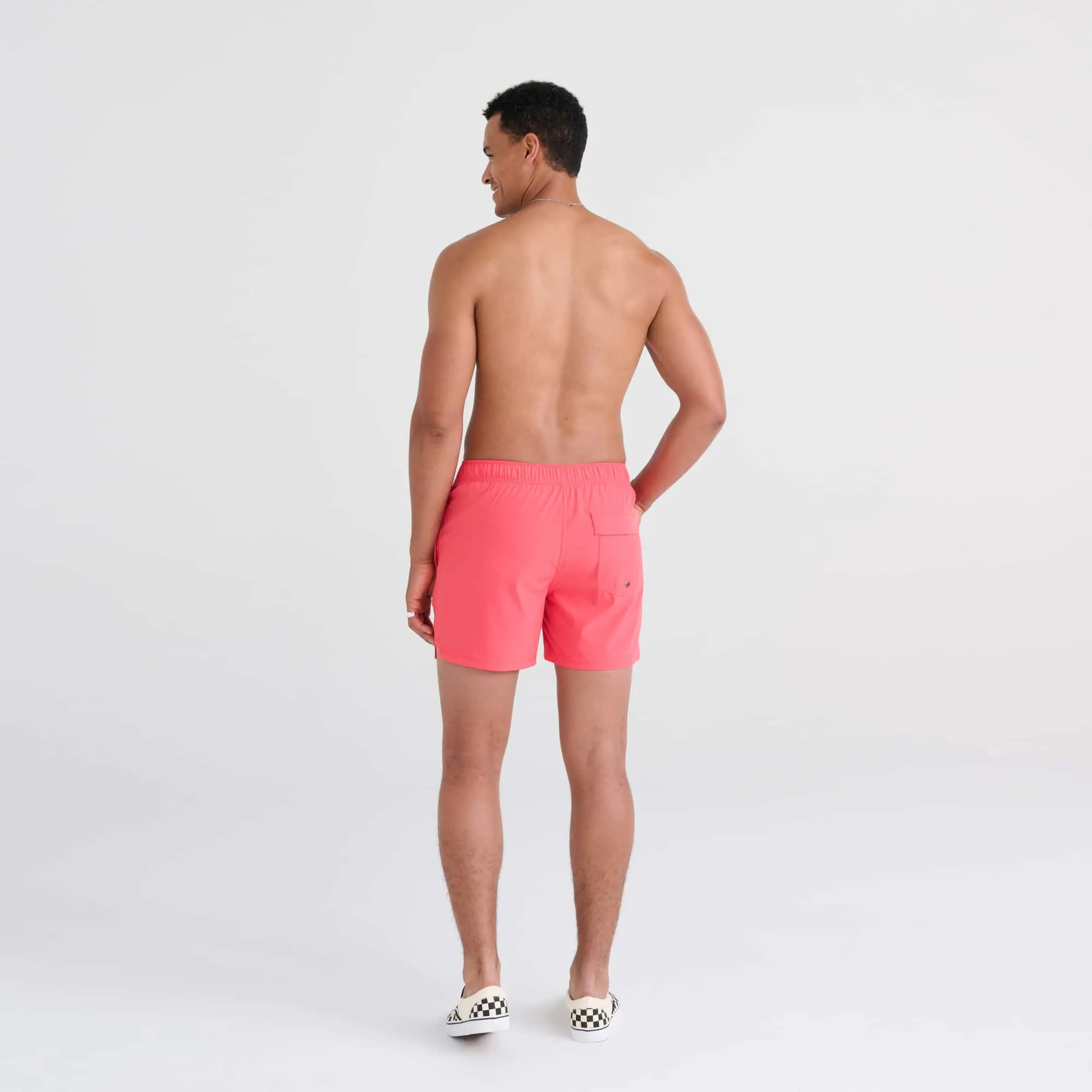 Saxx Mens Oh Buoy Stretch Volley 5" Swim Short - Hibiscus