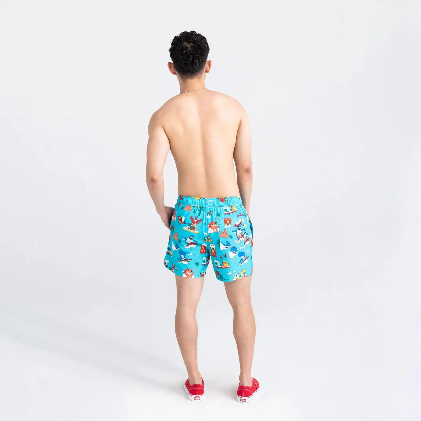 Saxx Mens Oh Buoy Stretch Volley 5" Swim Short - Water Whirled