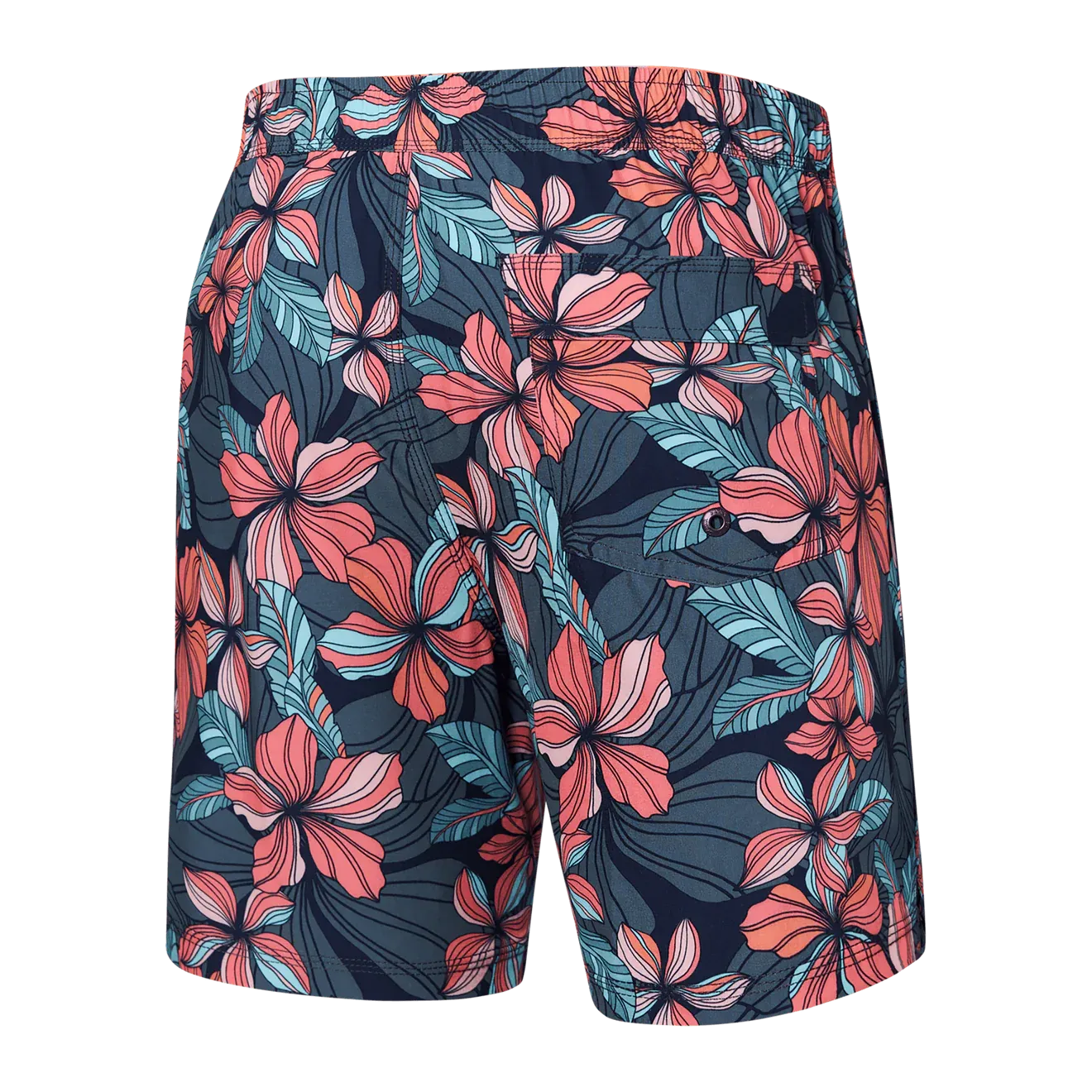 Saxx Mens Oh Buoy Stretch Volley 7" Swim Short - Deep Jungle - Maritime