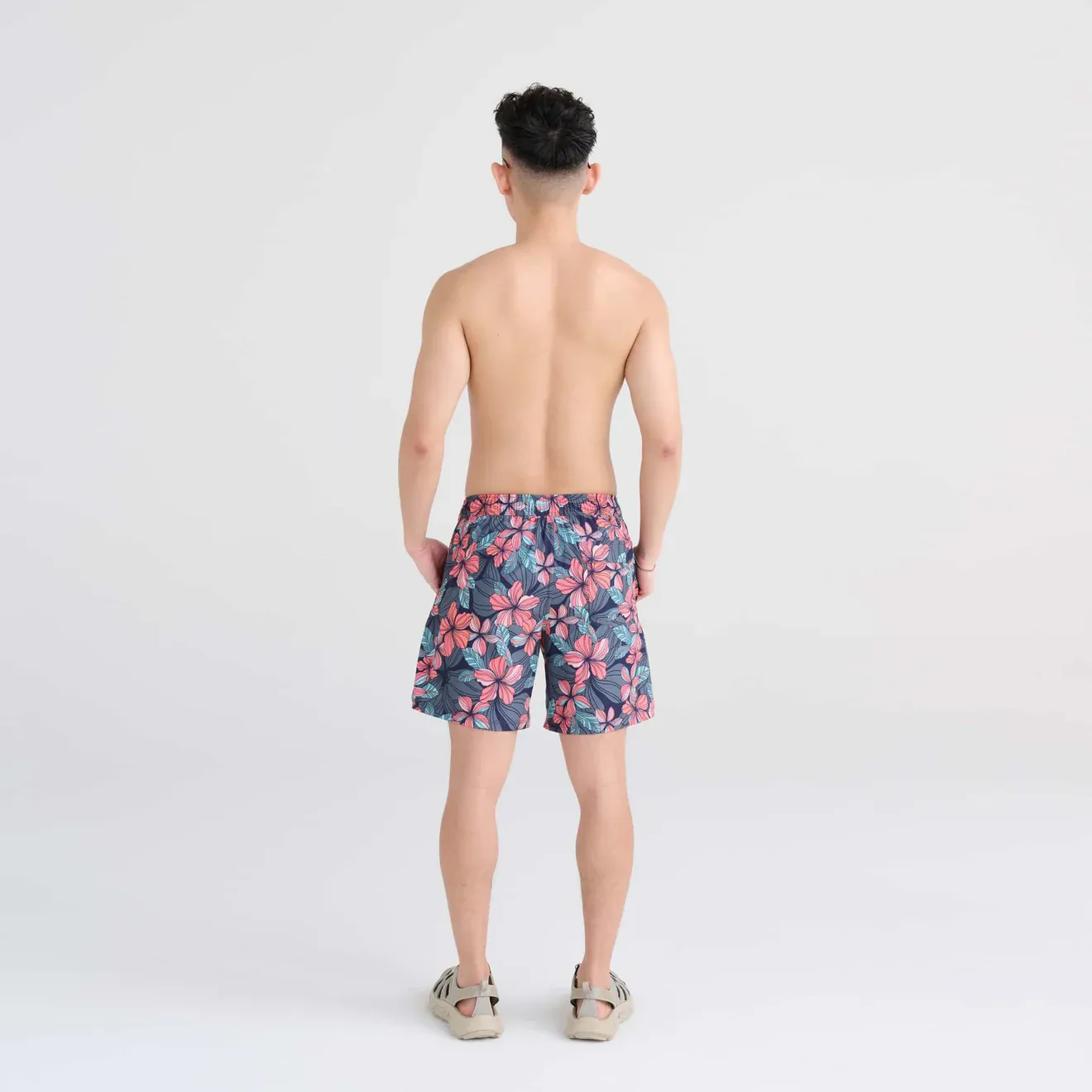 Saxx Mens Oh Buoy Stretch Volley 7" Swim Short - Deep Jungle - Maritime