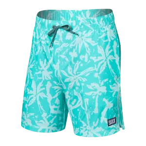 Saxx Mens Oh Buoy Stretch Volley 7" Swim Short - Splash Palms