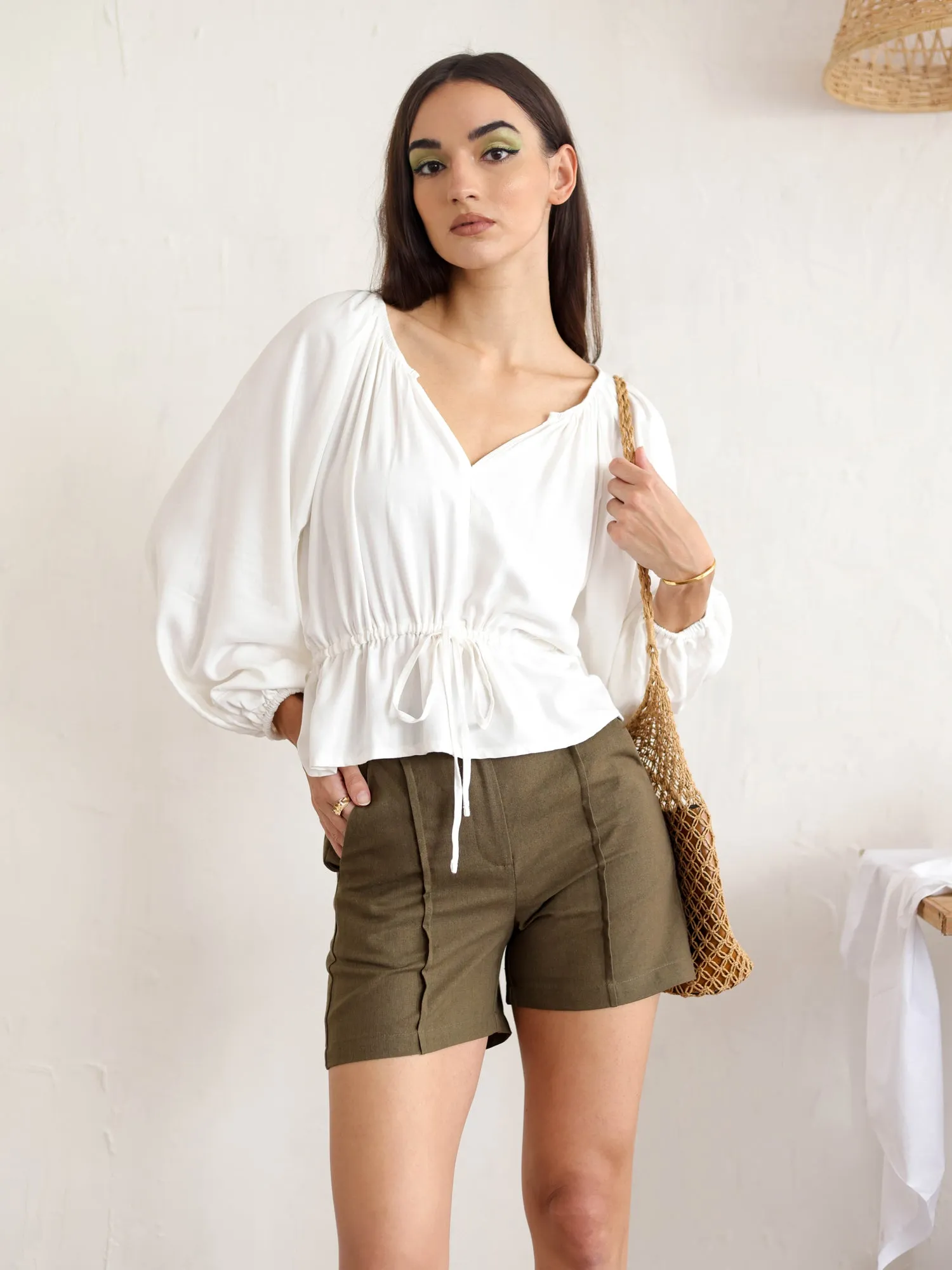 Seam Detail High Waist Short