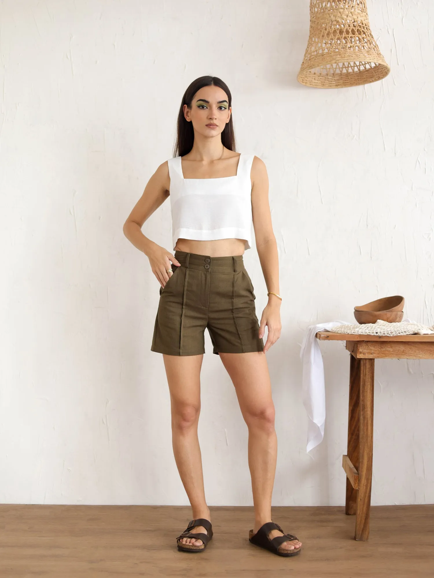 Seam Detail High Waist Short
