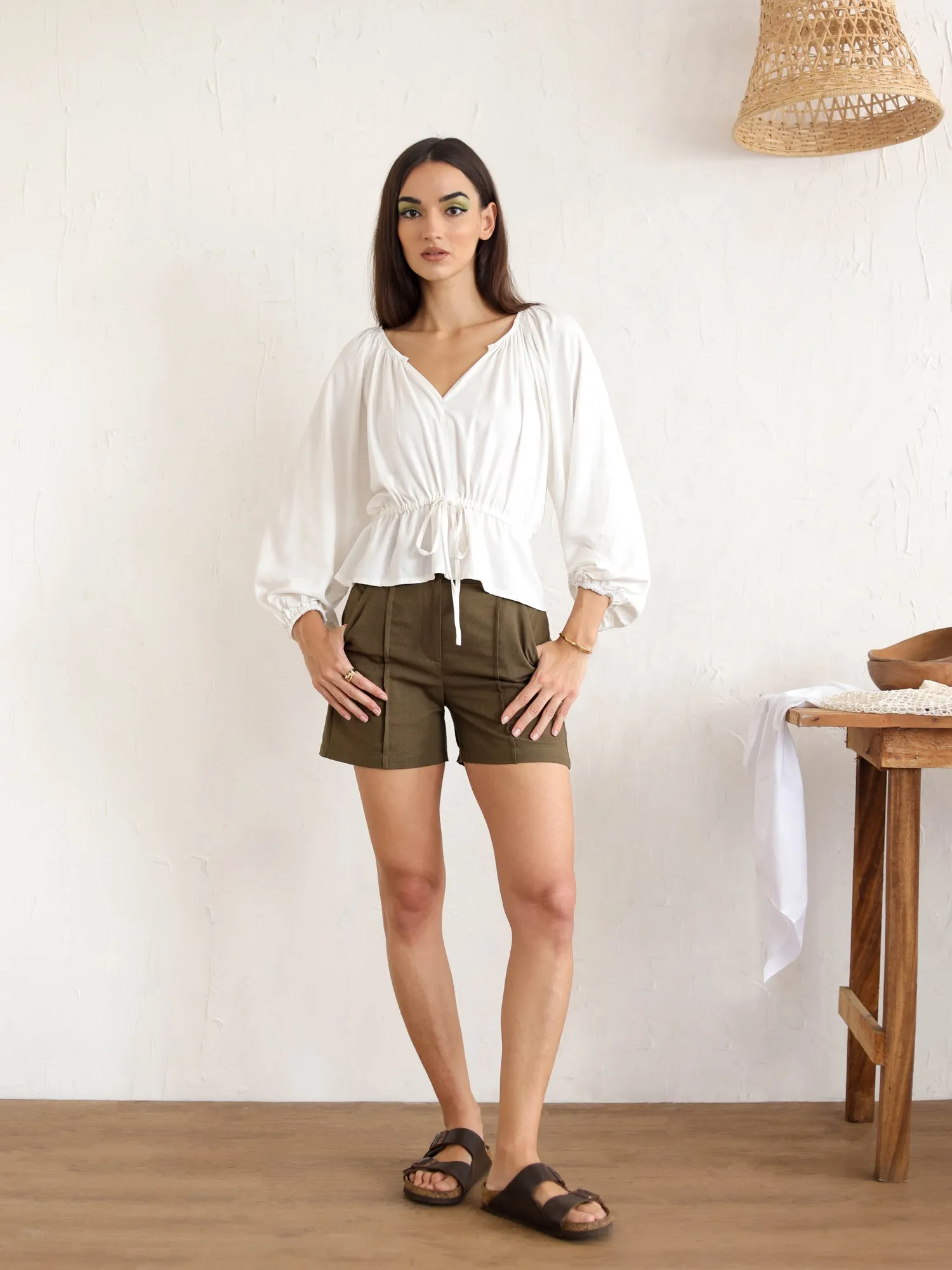 Seam Detail High Waist Short