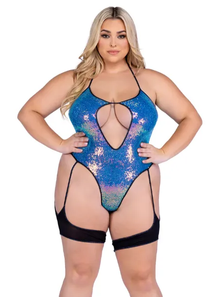 Sequin Keyhole Romper - 6428