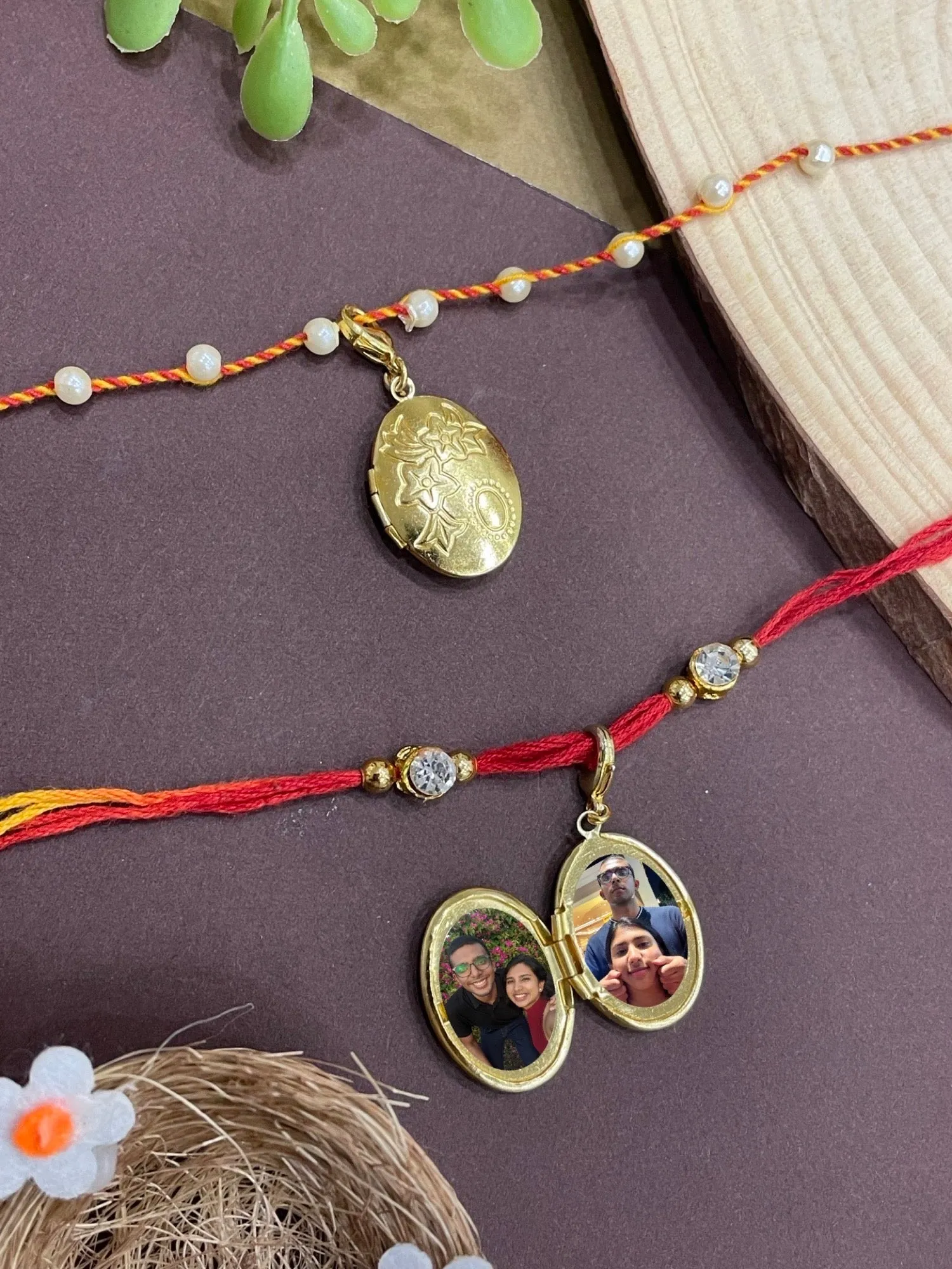 (Set of 2) Photo Frame/Lumba & Rakhi  2 Free Chains