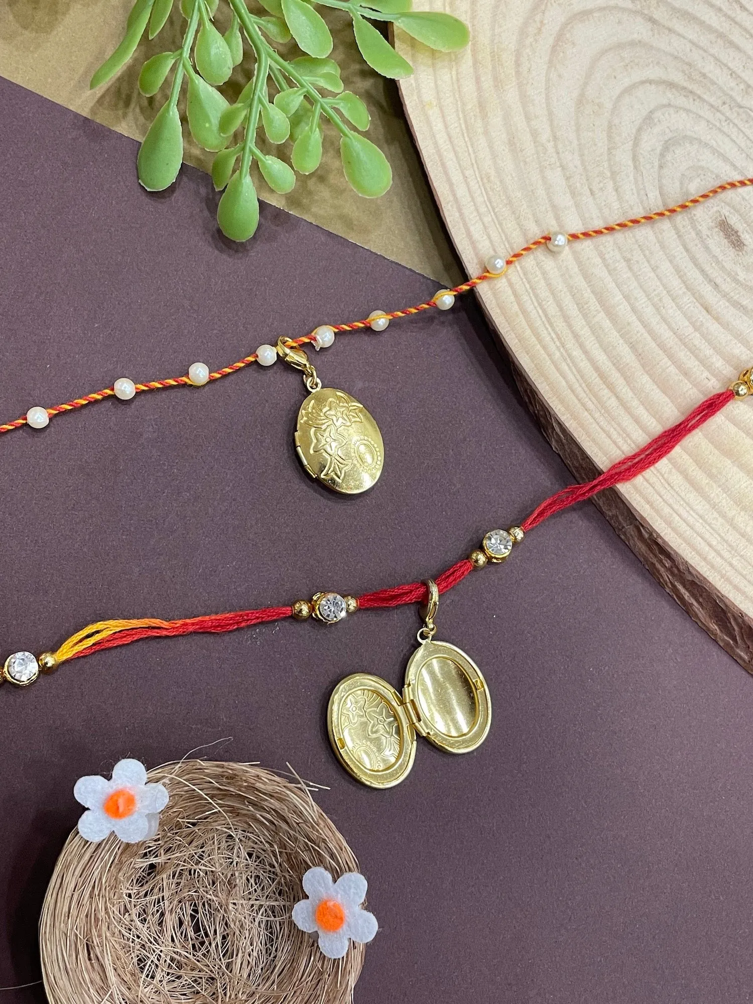(Set of 2) Photo Frame/Lumba & Rakhi  2 Free Chains