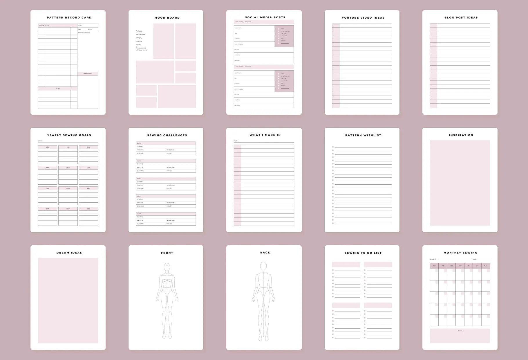 Sewing Planner Canva Template
