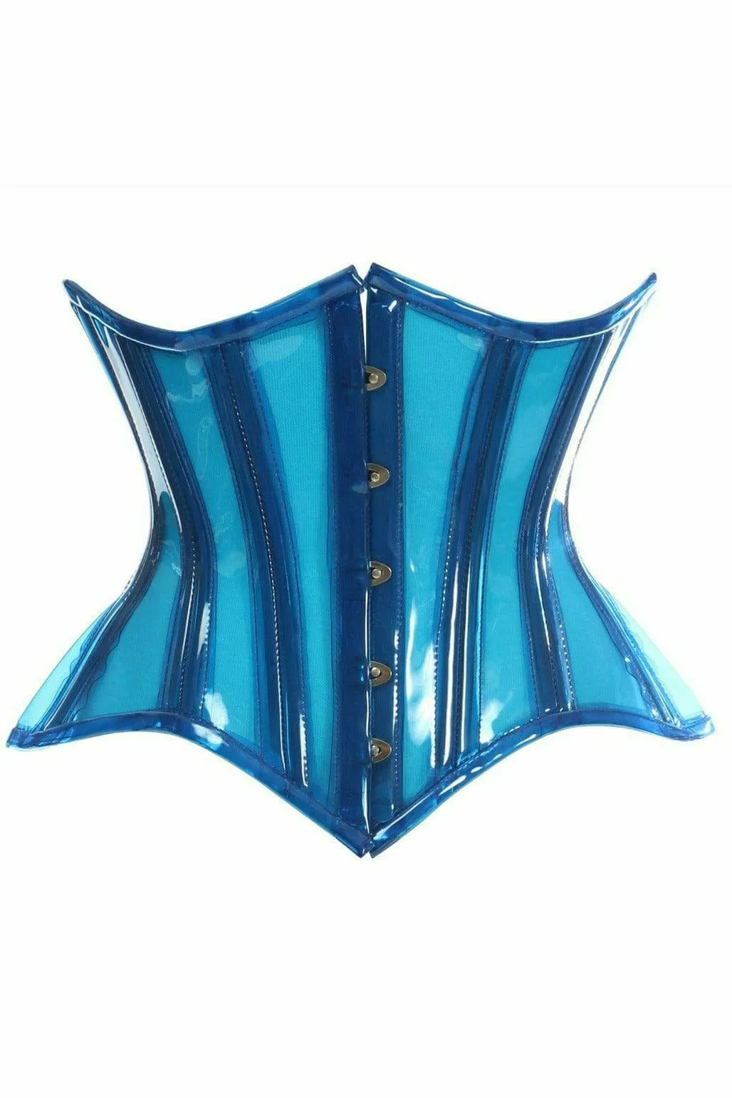 Sexy Blue Clear Curvy Underbust Waist Cincher Corset