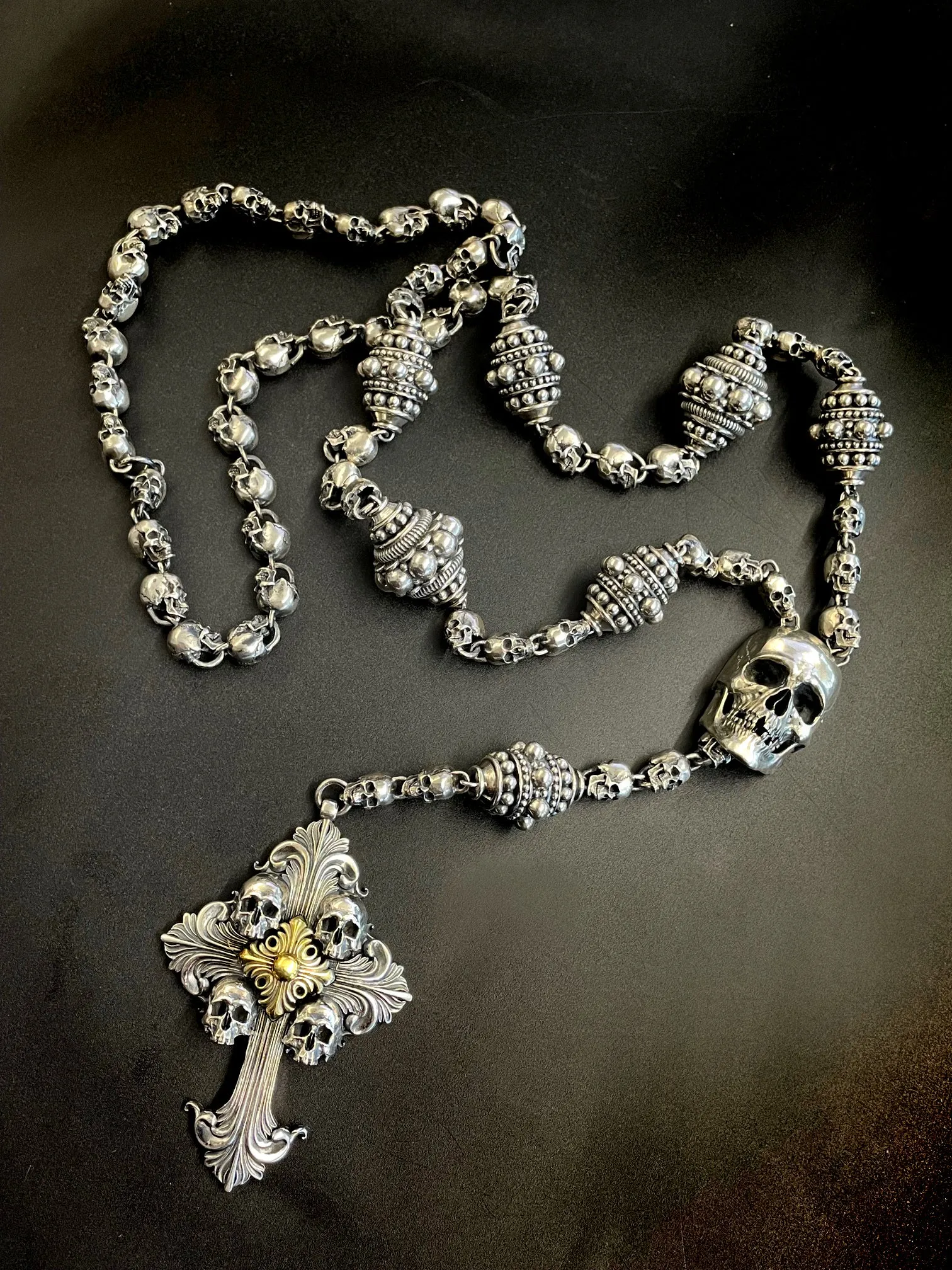 Skull Rosary Necklace