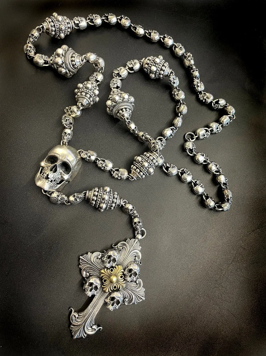 Skull Rosary Necklace