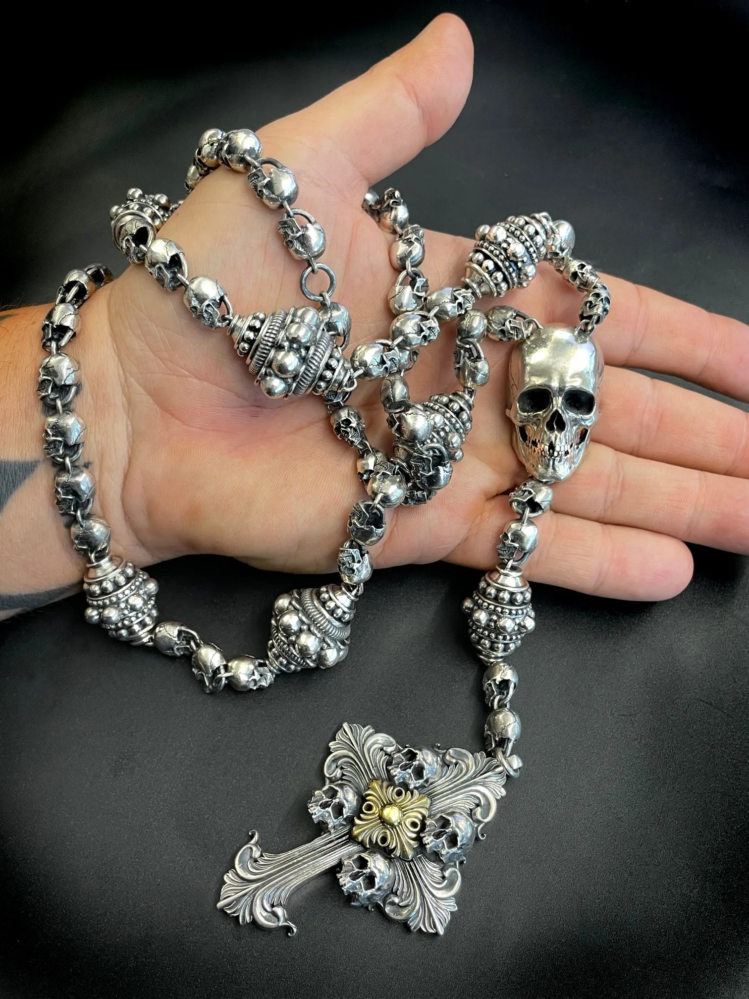 Skull Rosary Necklace