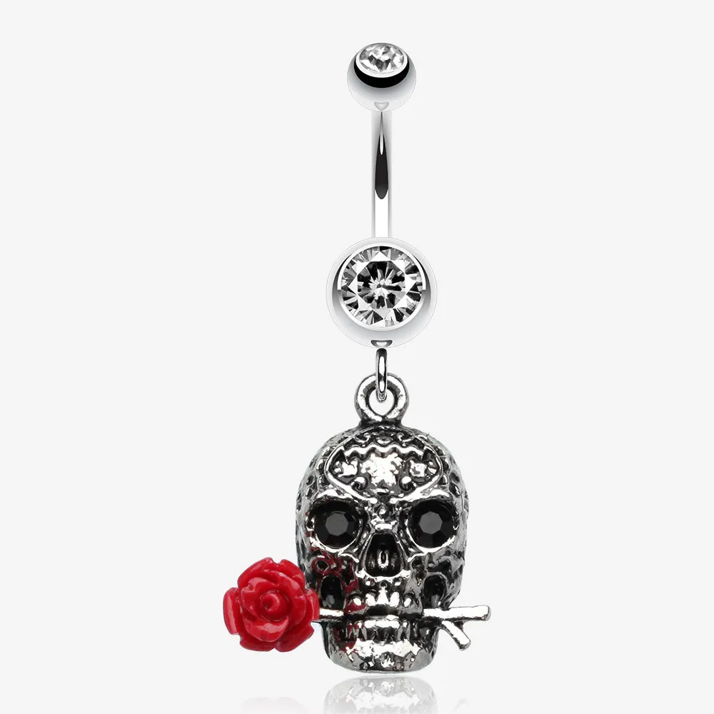 Skull Rose Beauty Belly Ring