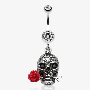 Skull Rose Beauty Belly Ring