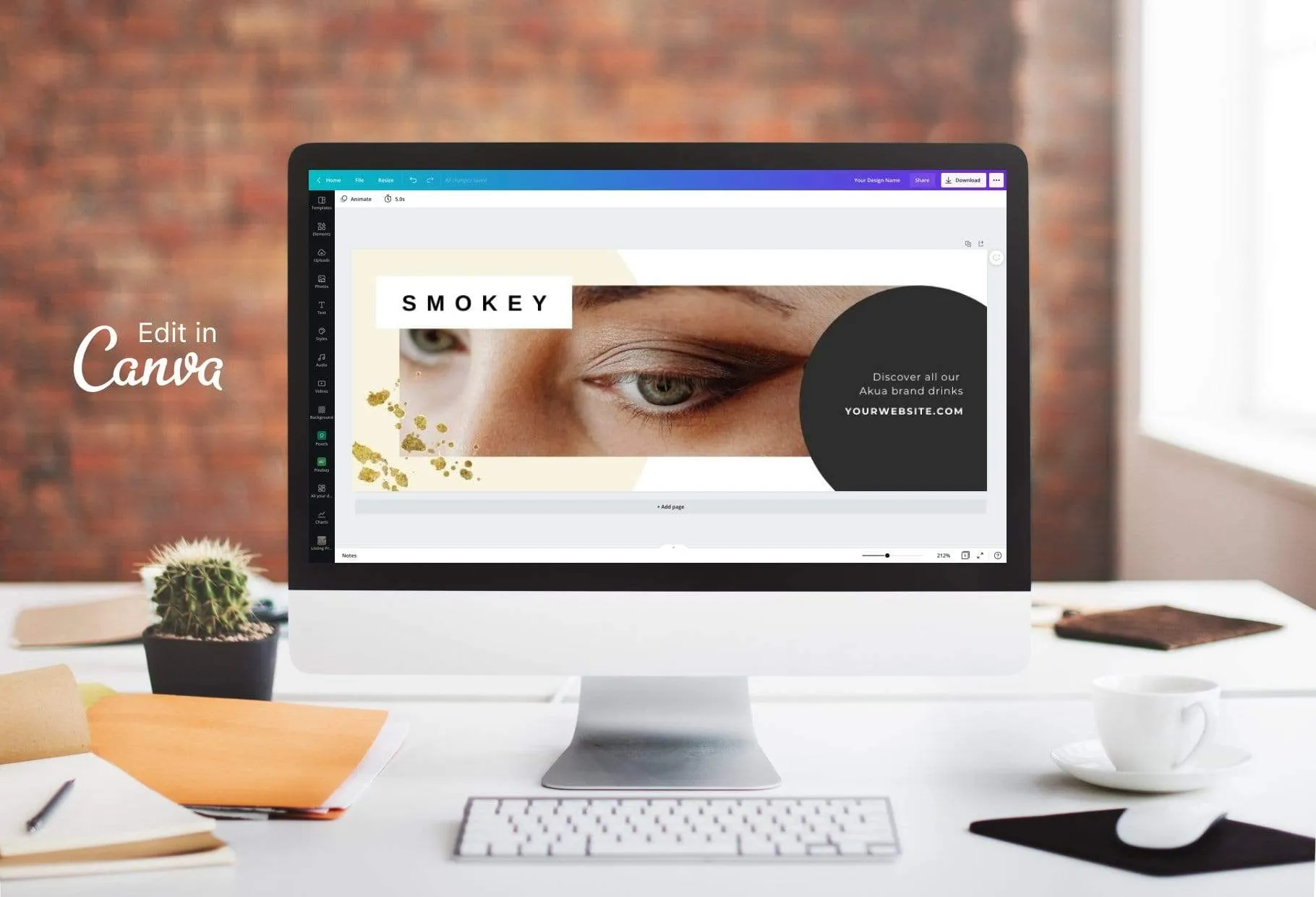 Smokey Facebook Cover Canva Template