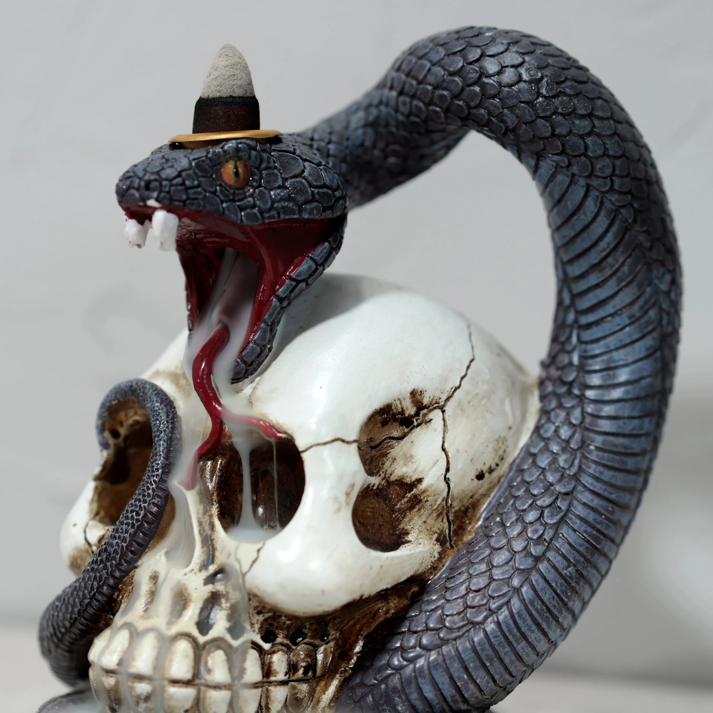 Snake and Skull Backflow Incense Burner
