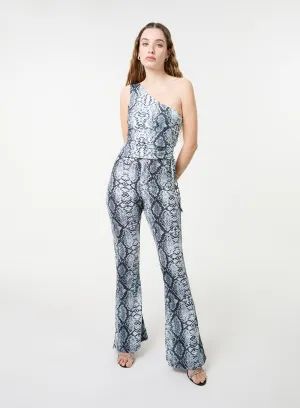 Snake Print Flare Trousers