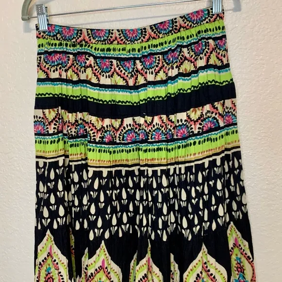 Soft Surroundings Boho Festival Maxi Skirt Embellished Beaded Multicolored XS