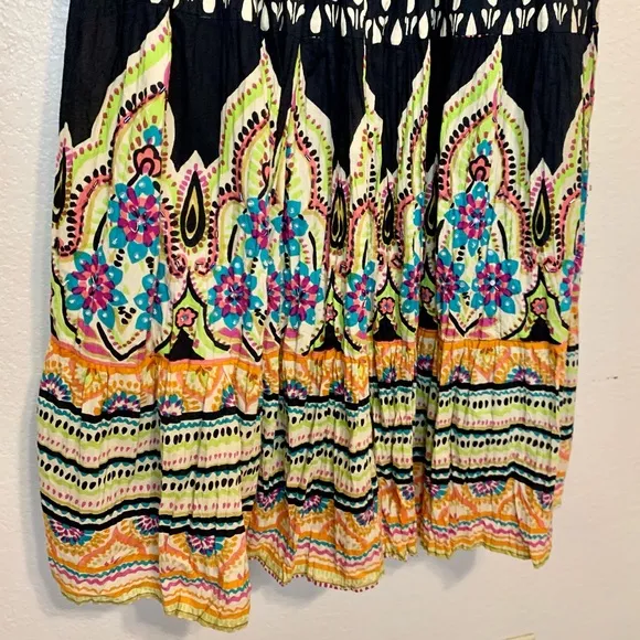 Soft Surroundings Boho Festival Maxi Skirt Embellished Beaded Multicolored XS