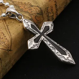 Solid 925 Sterling Silver Pendant Gothic Cross Goth Jewelry