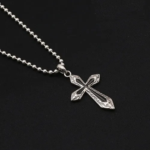 Solid 925 Sterling Silver Pendant Gothic Cross Goth Jewelry