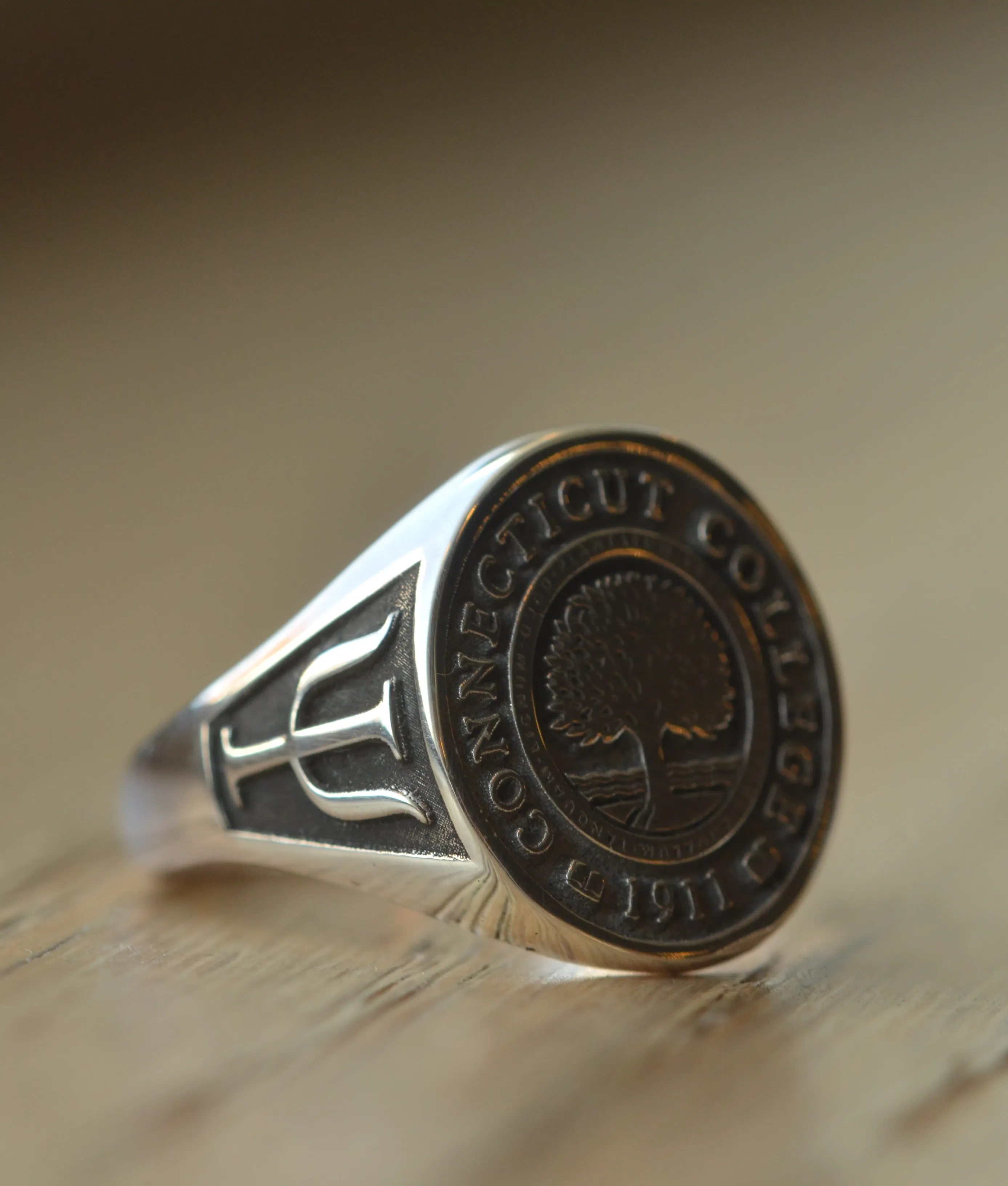 Solid Gold Custom Made College Ring - Connecticut College - Any College