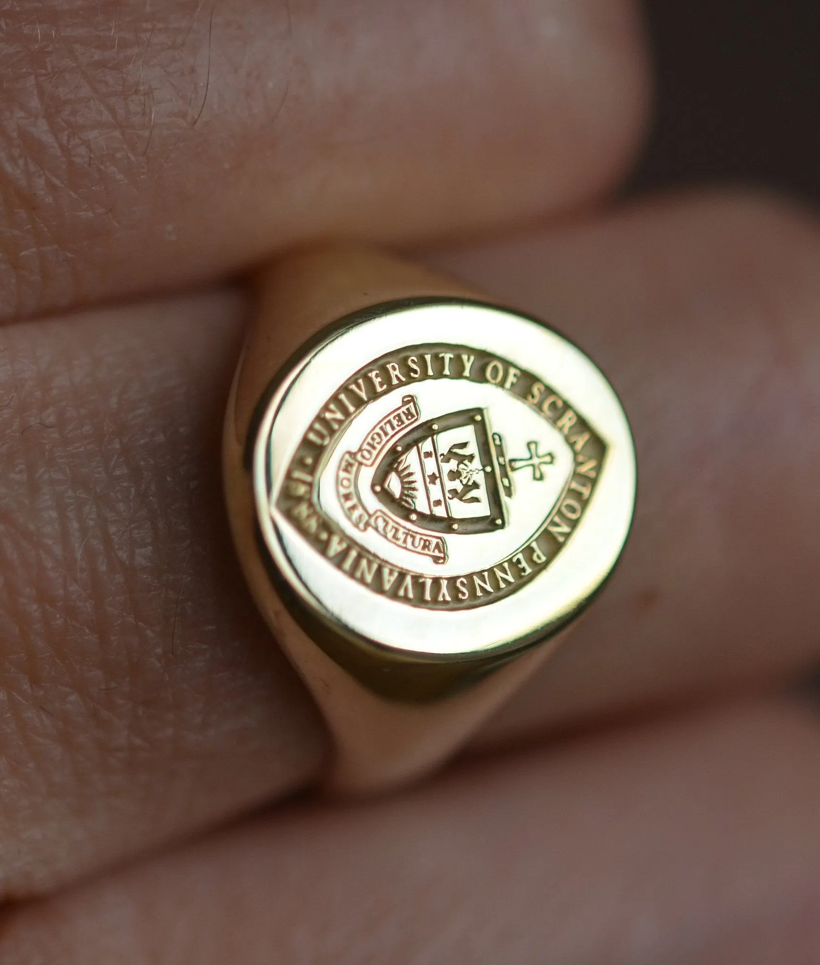 Solid Gold Custom Made College Ring - University of Scranton - Any College